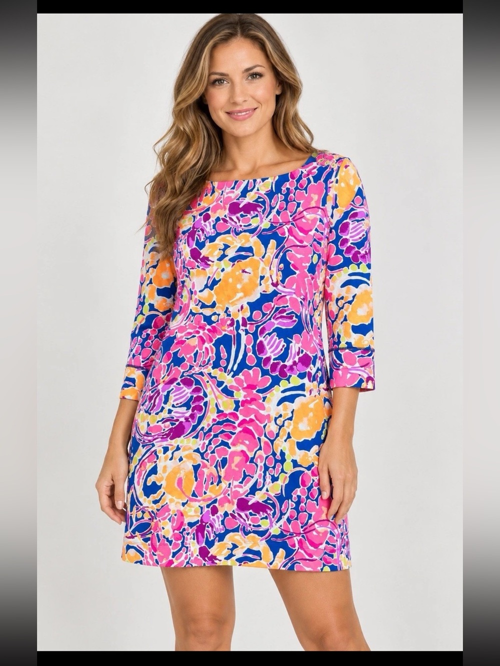 Lilly Pulitzer Sophie Dress Women’s Brilliant Blue Catch & Release UPF 50+ Small